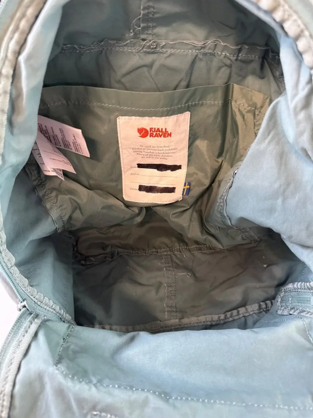 Fjallraven Kanken Classic Backpack in Frost Green Convertible Swedish GUC P7 13